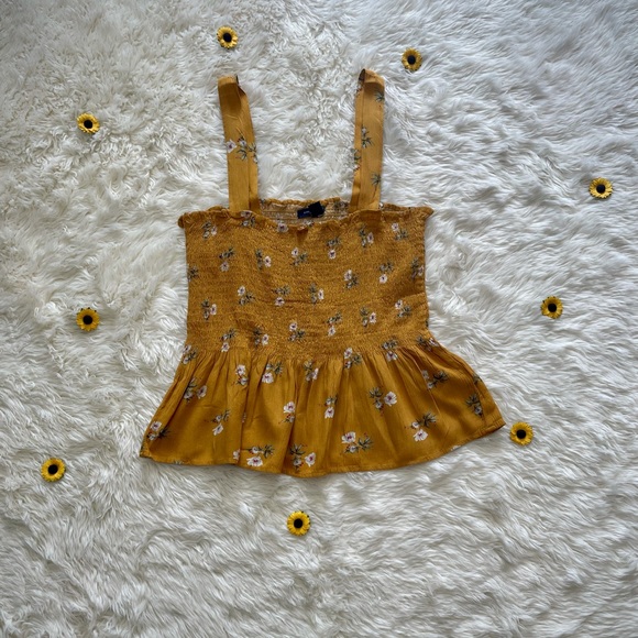 American Eagle Floral Smocked Babydoll Tank - Picture 2 of 2